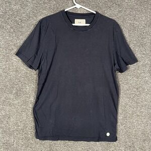 Folk‎ Shirt Mens Medium Blue Short Sleeve Crewneck Logo Patch T-Shirt Portugal
